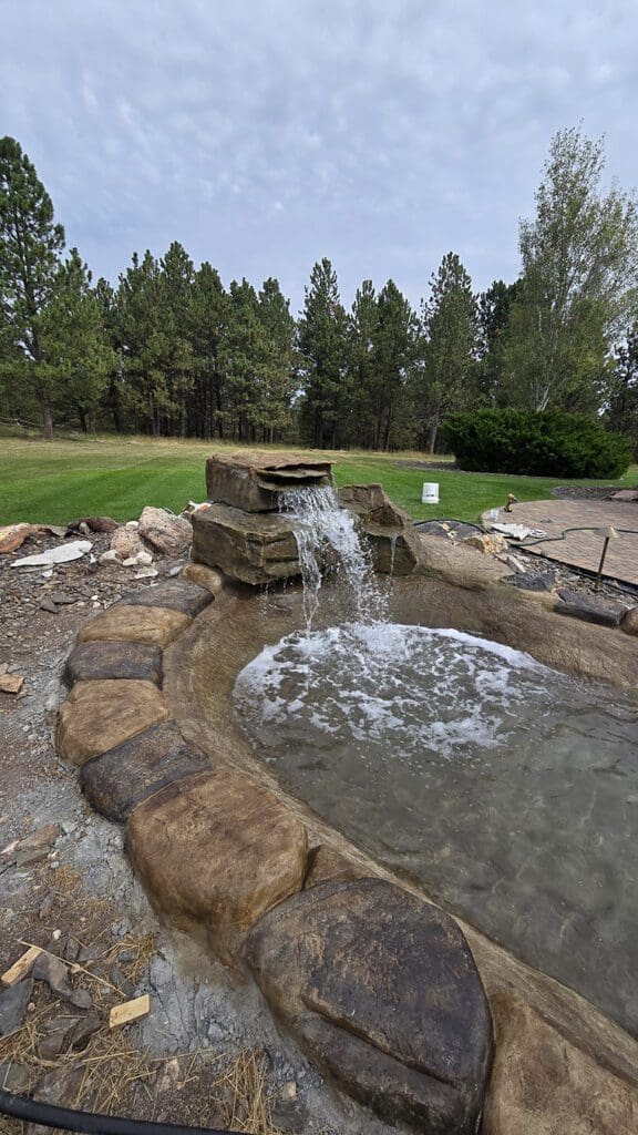 Custom Waterfall water feature installed by A&M Yardwork