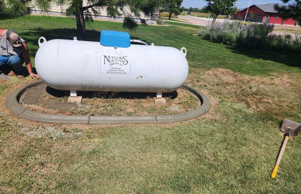 Concrete Curbing around above ground propane tank