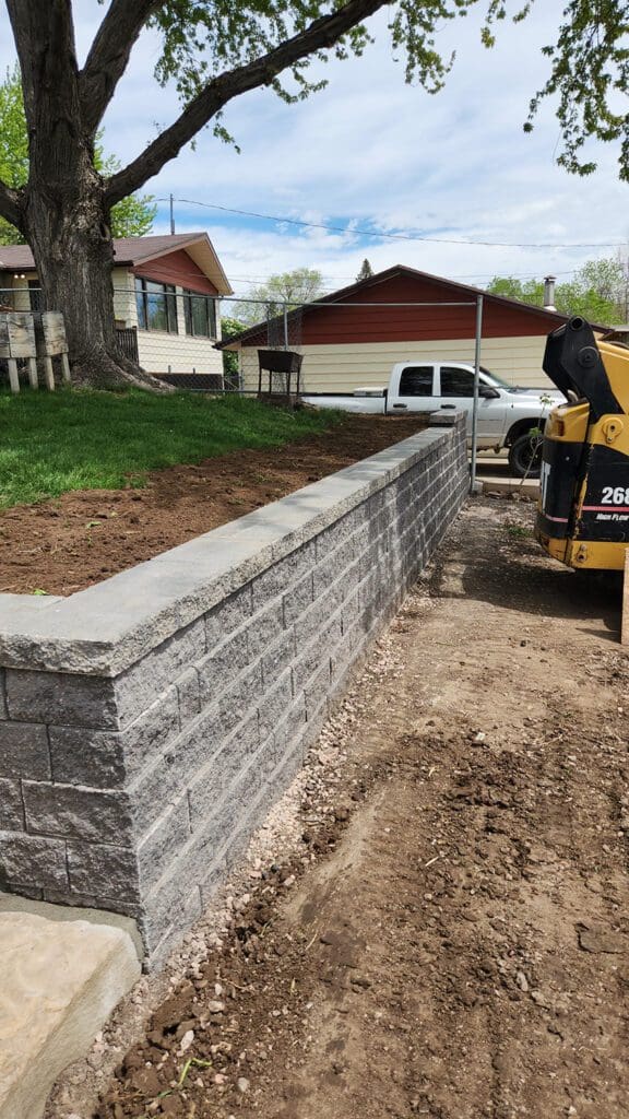 Gray Brick Retaining Wall in Rapid City