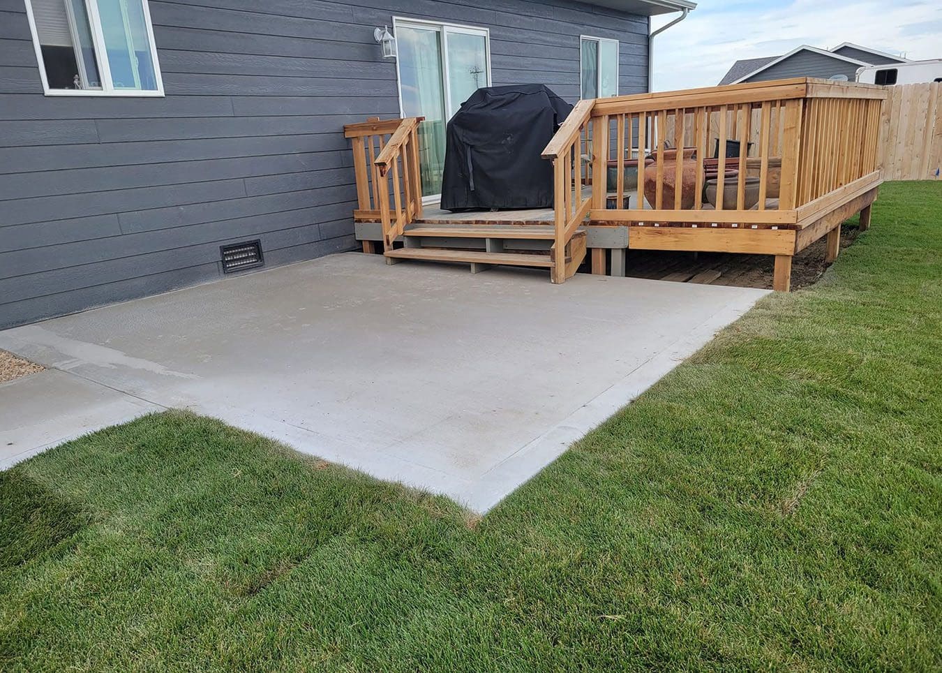 Residential Sod job before and after