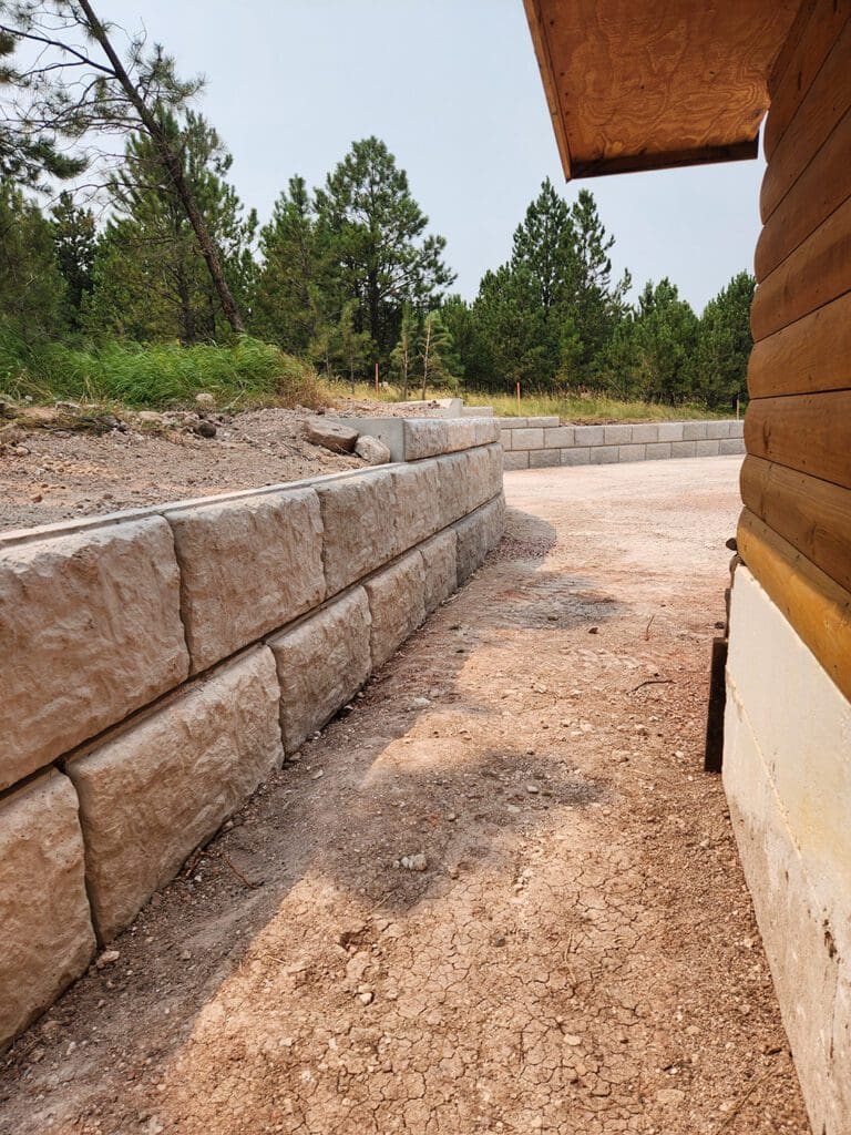 Large Stone Block Perimeter Wall in the Black Hills