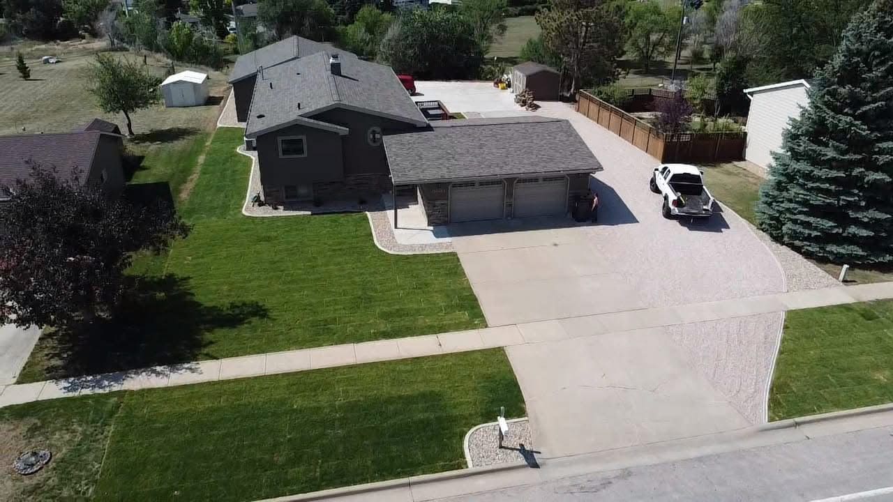 Residential Sod job before and after