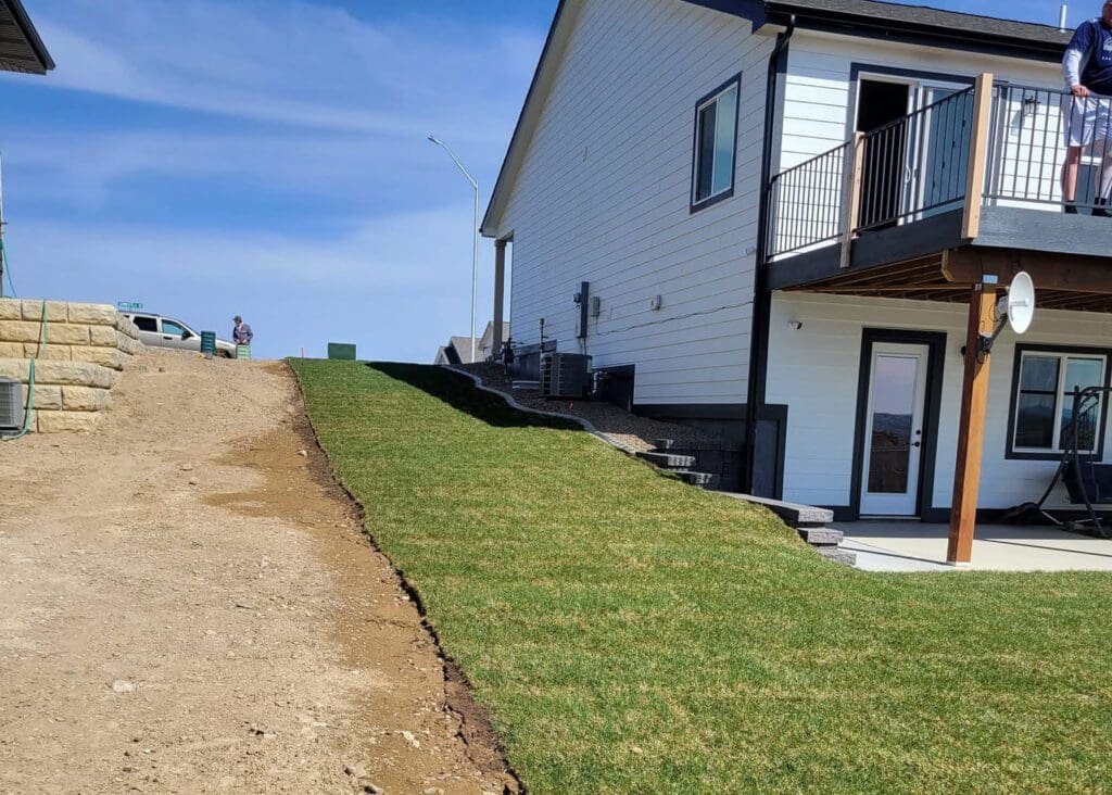 Residential Sod job before and after
