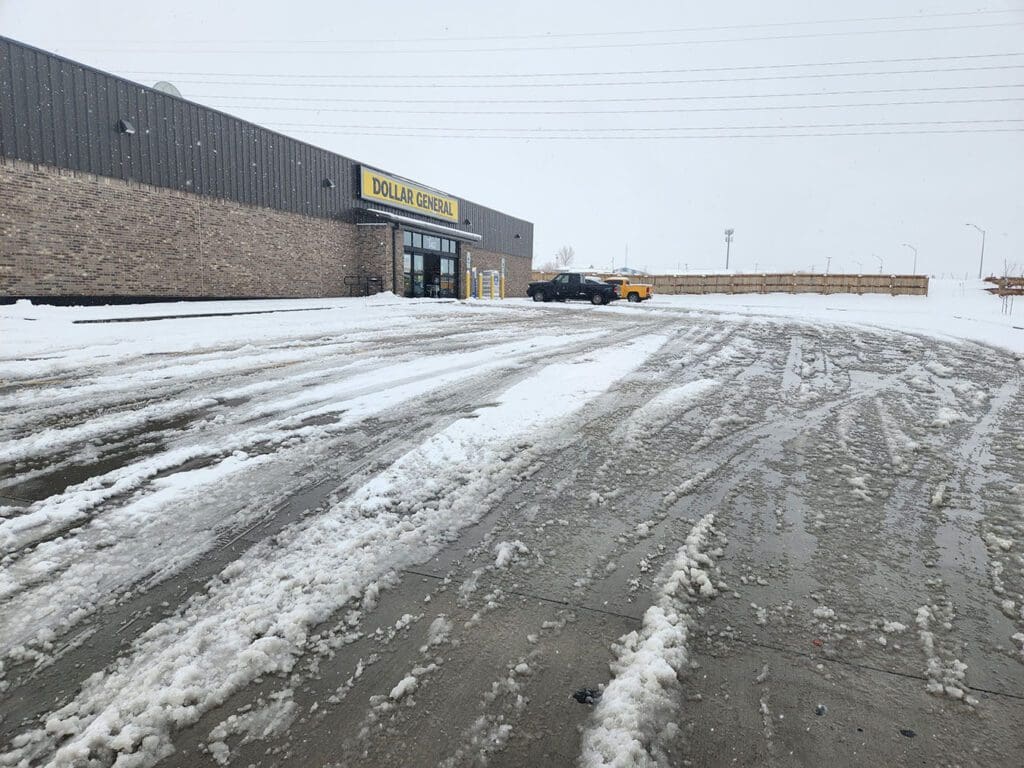 Slushy Parking Lot at Dollar General in Rapid City
