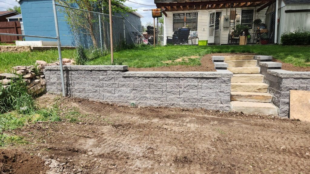 Stone Brick Retaining Wall installed in Rapid City