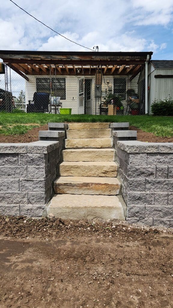 Stonework stairs in Rapid City